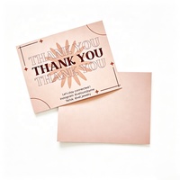 Cartes personnalisées en gros avec impression dorée sur carton, cartes de remerciement avec inserts assortis pour les commandes de boutiques en ligne e-commerce