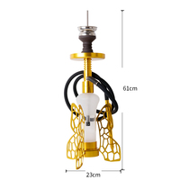 Shisha Hookah-kit avec télécommande pour shisha Hookah, appareil à lumière LED, couleur décolorée, doré, haute qualité, nouveau Design 2019