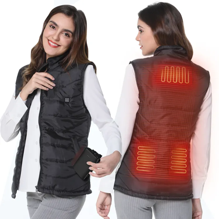 Electric Vest Bulk Sale Customizable Women Girls Winter Electric Heated Vest Jacket Sleeveless