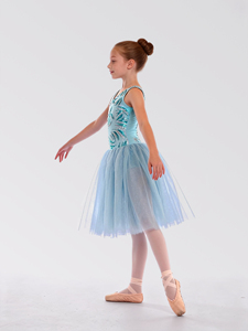 Anna Shi, Nuevos Diseños, Elegante Leotardo Azul Claro <span class=keywords><strong>de</strong></span> Spandex con Patrones <span class=keywords><strong>de</strong></span> Lentejuelas Plateadas, Tutú <span class=keywords><strong>de</strong></span> Ballet, Trajes <span class=keywords><strong>de</strong></span> Danza - Product Image 3