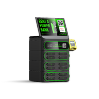 Station de recharge partagée 12 emplacements, machine de location de batteries externes empilables, recharge sans fil 60W, distributeur automatique commercial