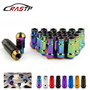 น็อตล้ออะลูมิเนียมอัลลอยด์ Invincible Lug Nuts ขนาด M12x1.5 หัวหกเหลี่ยมภายนอก สีรุ้ง ดำ เงิน แดง น้ำเงิน ทอง ม่วง ไทเทเนียม สำหรับอัพเกรดล้อรถยนต์ - Product Image 4