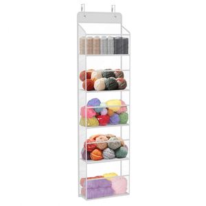 ที่แขวนเก็บไหมพรมสำหรับถักนิตติ้งและโครเชต์ พร้อมช่องใสพลาสติก 5 ช่อง - Product Image 1
