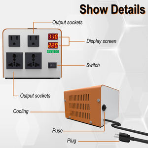 SUYEEGO 500va 1kva 2kva 3kva 5kva 110v 220v電圧コンバーターステップアップおよびダウントランススタビライザーレギュレーター - Product Image 2