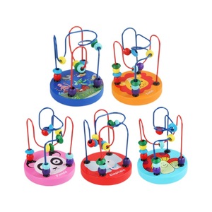 Wooden Children Montessori Small Mini Round Puzzle Counting Bead Mazes Baby Educational Learning Games Toys for Kids Boys Girls - Product Image 3