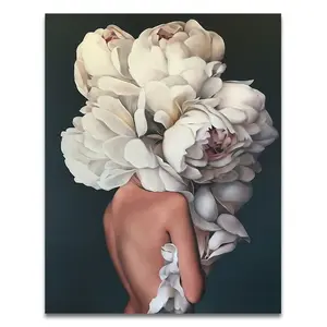 Nieuw Binnen Mooie Bloem Vrouw Foto 'S Op Nummer Handbeschilderd Canvas Schilderij Op Nummer Voor Thuis Kunst Aan De Muur