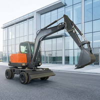 Mesin Konstruksi Excavator Roda Hidrolik 6 Ton dengan AC