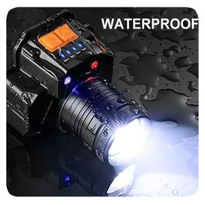 Новый налобный фонарь 2026 года с высокой яркостью, светодиодный, перезаряжаемый, с зумом, датчиком движения, для использования на улице, крепление на каску - Product Image 2