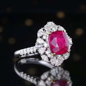 SGARIT marka güzel takı özelleştirme 18K altın 5.1ct ısıtılmamış mozambik pembe yakut yüzük AIGS sertifikası ile - Product Image 3
