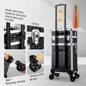 Maletín de Maquillaje Profesional <span class=keywords><strong>con</strong></span> Ruedas, Maletín de Maquillaje 3 en 1, Maletín de Cosmetología - Product Image 3