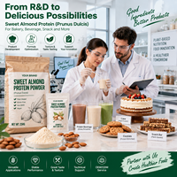 Poudre de protéines d'amande douce Prunus Dulcis sans gluten, protéines végétales végétaliennes pour la pâtisserie, les boissons, les barres protéinées, les fabricants, non-OGM