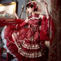 Yeni tasarım gotik fantezi sahne üniforma çocuk parti japon kız Cosplay Anime elbise hizmetçi Lolita elbise kostüm