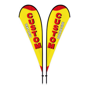 Dernière nouveauté : Ensemble de drapeaux plume Swooper de 7 pieds, en polyester numérique imperméable, avec support en aluminium, <span class=keywords><strong>pour</strong></span> publicité automobile et magasins de détail. - Product Image 1