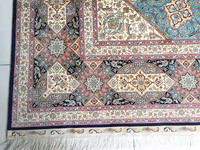 Tapis persans et tapis orientaux de luxe 6x9 9x12 en soie 100% haute densité Kpsi, design Qum Dome, pour salon de villa ou de manoir