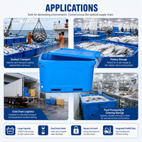 Bac de transport rotomoulé LLDPE 1000L personnalisé pour poissons vivants, transformation de fruits de mer, élevage de crevettes, stockage de viande fraîche