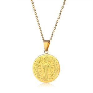 Dawapara Saint Benoît Sceau Collier Jésus Croix Religieux Amulette Pour Force Paix Prière De L'<span class=keywords><strong>exorcisme</strong></span> Bijoux En Acier Inoxydable - Product Image 1