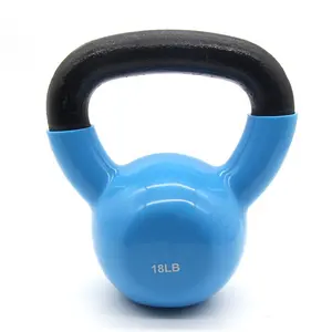 Vinyl Dipped Kettlebells Weight Sets 5lbs-100lbs For Exercises Gym Home Solid Cast Iron Vinyl Coated Dipping Kettlebell