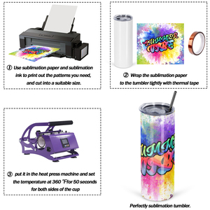 Lot de 20 gobelets à sublimation en acier inoxydable de 20 oz, à double paroi, isolés sous vide, ensemble de gobelets à sublimation en vrac - Product Image 4