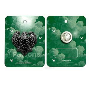 Spilla Magnetica Personalizzata Nera con Aquila a Doppia Testa in Rilievo, Distintivo in Metallo Smaltato Morbido con Cartoncino Stampato per Souvenir di Squadra - Product Image 1