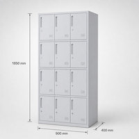 Casier en acier à 12 portes pour vêtements de personnel, casiers scolaires pour rangement, casiers métalliques pour vêtements de sport, en fer, démontables