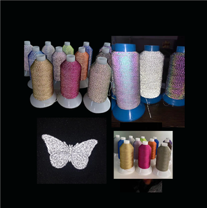 Hi Viz Khả Năng Hiển Thị Cao Màu Xám Bạc Phản Chiếu Polyester Sợi Thêu Với Kích Thước 0.15Mm Cho Máy May Logo Dệt - Product Image 3