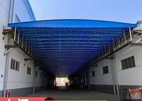 Tente rétractable personnalisée à structure en acier galvanisé, PVC imperméable, grand abri mobile pour voiture, auvent pour stationnement