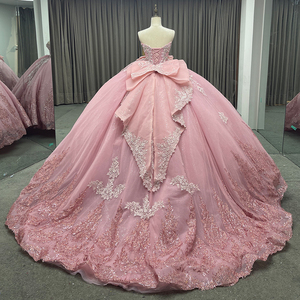 Magnifique <span class=keywords><strong>robe</strong></span> <span class=keywords><strong>de</strong></span> bal rose à épaules dénudées, ornée <span class=keywords><strong>de</strong></span> perles, pour filles, <span class=keywords><strong>robe</strong></span> <span class=keywords><strong>de</strong></span> Quinceañera, longueur au sol, traîne chapelle, dentelle, <span class=keywords><strong>robe</strong></span> <span class=keywords><strong>de</strong></span> <span class=keywords><strong>soirée</strong></span> <span class=keywords><strong>vintage</strong></span> - Product Image 6