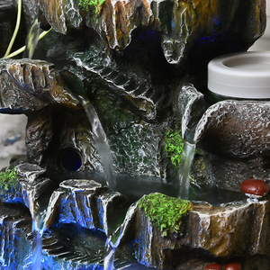 Simulation rocaille résine artisanat rocaille pavillon nouveau Style chinois Feng Shui table <span class=keywords><strong>fontaine</strong></span> d'eau ornements - Product Image 3