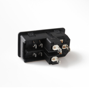 C14 nam Ổ cắm đôi cầu chì + chuyển đổi IEC nối snap-in đồng thau 10A Đánh giá hiện tại công nghiệp sử dụng UL/CC/CB/TUV/CE đã được phê duyệt - Product Image 4