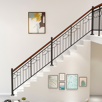 Main courante d'escalier moderne et simple en fer forgé, durable, légère (1,5 kg), à fixation au sol, avec design 3D pour hôtel