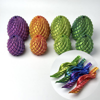 Figurine d'œuf de dragon imprimée en 3D de haute qualité en PLA, modèle d'ornement, jouet créatif de fantaisie et de science-fiction, œuf d'œuf de dragon à écailles d'ananas QY 2,9 pouces