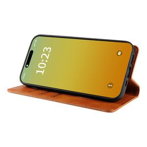 Étui portefeuille de luxe en <span class=keywords><strong>cuir</strong></span> PU texturé veau avec béquille pour <span class=keywords><strong>iPhone</strong></span> 17, 16, 15, 14, 13, 12, <span class=keywords><strong>11</strong></span>, X, 8, 7, 6 Series - Product Image 2