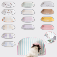 Tapis d'alimentation semi-fermé en cuir pour animaux de compagnie, imperméable, pour gamelles de chien et de chat, pour éviter les déversements