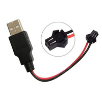 Enchufe macho USB a Cable de terminal de para juguete, barco de Control remoto, paquete de batería de coche, componentes electrónicos para carga USB
