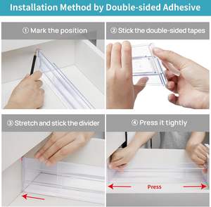 Separadores de Cajones de Cocina de Plástico Transparente, Ajustables, Moldeados por Inyección - Product Image 3