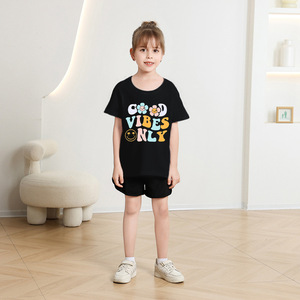 T-shirt in cotone a maniche corte stampata con cartoni animati per bambina, nuovo stile 2026, top estivo traspirante alla moda per bambini - Product Image 4