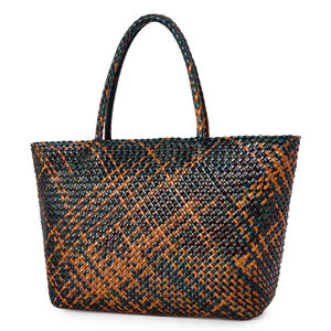 Bolso Tote Grande de Cuero Tejido a Mano para Mujer, Bolso de Hombro de Cuero Vacuno Genuino, Apto para Laptop de 17 Pulgadas, con Cierre y Gran Capacidad, para Negocios - Product Image 1