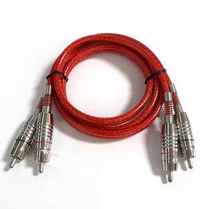 High-density braided 2RCA car audio <b>cable</b>, male to male, transparent RCA <b>cable</b> - Product Image 1