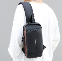 Sac de poitrine décontracté pour homme avec serrure à code antivol, sac bandoulière en polyester pour le sport, les voyages et les activités de plein air