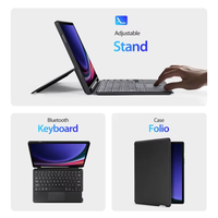 Untuk Samsung Galaxy Tab S10 +/S9Plus/S9 Fe Plus Keyboard magnet mengambang + casing Tablet kulit dengan pemegang