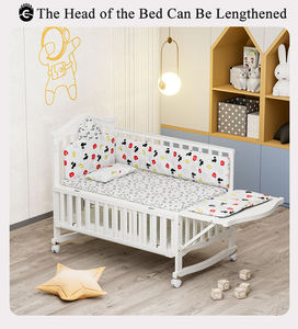 नवजात शिशु के लिए थोक समायोज्य ऊंचाई लकड़ी के बच्चे के बिस्तर - Product Image 6