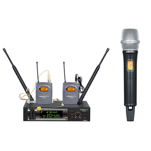 Sistema de micrófono inalámbrico profesional UHF X4 con auriculares de diadema mini True Diversity para presentaciones en escenario - Product Image 1