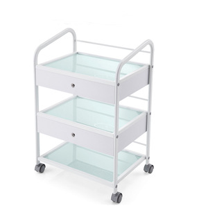 Dongpin Beauty Tempered Glass <b>Tool</b> Cart 57x41.5x86 Mobile Salon <b>Trolley</b> With Drawer And Wheels - Product Image 5
