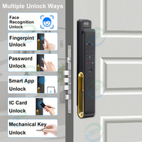 Interphone vidéo intelligent avec application TTlock, déverrouillage automatique par reconnaissance faciale, déverrouillage à distance via application WiFi, surveillance en temps réel, caméra intelligente intégrée