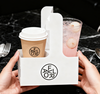 Porte-gobelet Vente en gros 2/4 Café Boisson chaude Lait Thé Porte-gobelet à emporter Transporteur Plateau Emballage