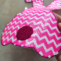 Patchs de Pâques personnalisés en gros, broderies de Pâques, paillettes, sequins, lapins en chenille, patchs thermocollants pour vêtements
