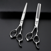 Ciseaux de coiffure professionnels de 6 pouces pour la coupe et l'éclaircissement des cheveux, personnalisables, pour salon de coiffure et barbier, vente chaude