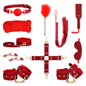 Verstelbare handboeien, halsband, enkelboeien, blinddoek, PU-veer, adult games, seksspeeltjes, bondage, BDSM-set, beperkingen voor mannen en vrouwen - Product Image 1