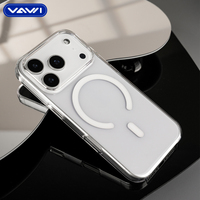 VAWI C012 Coque magnétique transparente en PC de haute qualité, antichoc, pour iPhone 12 13 14 15 16 17 Pro Max – Vente en gros