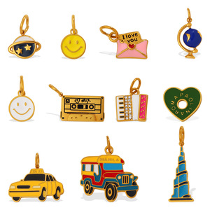 Colgantes de Acero Inoxidable con Diseño de Planeta Sonriente de Dibujos Animados al por Mayor, Dijes Minimalistas Bonitos, Accesorios Hechos a Mano para Pulseras y Collares de Mujer - Product Image 4